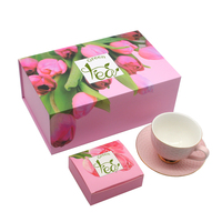 Impression de logo personnalisé emballage de boisson de luxe tasse à thé tasse à café tasse vase en verre boîte d'emballage cadeau avec mousse