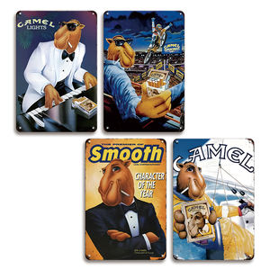 Insegna in Metallo Retrò con Uomo Cammello, Decorazione Vintage per Parete con Pubblicità di Tabacco, per Man Cave, Bar, <span class=keywords><strong>Cucina</strong></span>, <span class=keywords><strong>Poster</strong></span> Nostalgico - Product Image 1