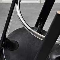Chaise de bar réglable en bois massif, tabouret moderne à hauteur de comptoir, base en métal, accoudoir fixe pour la maison, l'hôtel, l'appartement