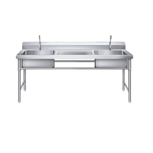 Lavello Monoblocco in Acciaio Inox 304 con Supporto e Rubinetto per Cucine Commerciali e Ristoranti - Product Image 5