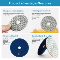 Disque de polissage diamanté 4 pouces 100 mm, 7 étapes de grainage 50-3000 #   Meuleuse d'angle flexible pour marbre et granit OEM