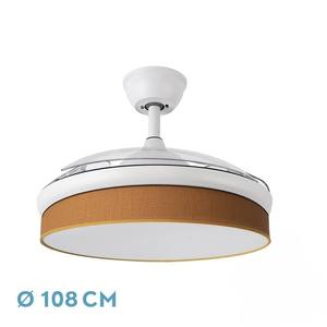 Ventilateur DC 72W, blanc/orange, 3 pales, 7200 lm, 3000/4000/6000K, télécommande, mémoire, minuterie - idéal pour - Product Image 1