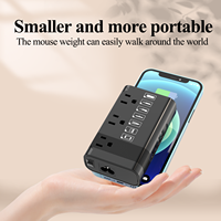 Adaptateur de voyage universel Foxcan 350W haute puissance avec 2 ports USB et 2 ports Type-C, convertisseur à onde carrée, design élégant, pour appareil photo, 2 prises CA internationales