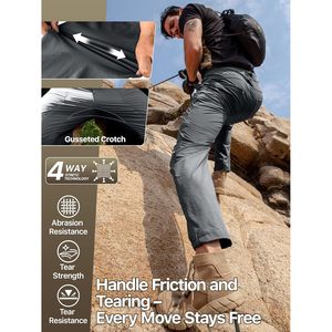 Pantalones de Senderismo para Hombre FOXA, Ligeros, Elásticos, de Nailon, Impermeables, de Secado Rápido, Corte Clásico - Product Image 4