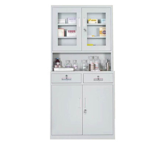 Armoire de rangement médical occidentale de 850 mm de largeur avec dessus en acier et portes pour hôpital - Product Image 5