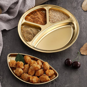 จานแบ่งซอสปิ้งย่างสไตล์เกาหลี สแตนเลส 304 ทนทานต่อการกัดกร่อน ใช้สำหรับอาหาร - Product Image 2