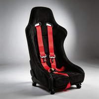 Siège baquet de course LK Deep Side Fixed avec coque brillante, chaise de jeu pour simulateur de conduite avec rail coulissant universel