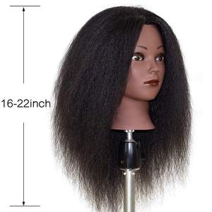 Cabeza <span class=keywords><strong>de</strong></span> maniquí femenino negro con cabello humano Natural 16 longitud trenzado práctica <span class=keywords><strong>corte</strong></span> <span class=keywords><strong>muñeca</strong></span> <span class=keywords><strong>de</strong></span> entrenamiento - Product Image 1