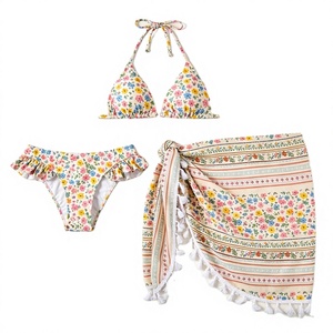 Bikini Brasileño Personalizado, Traje de Baño de 3 Piezas para Mujer, Color Sólido con Encaje, Marca Privada, para Playa de Verano - Product Image 1