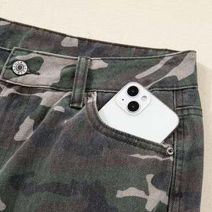 <span class=keywords><strong>Jeans</strong></span> <span class=keywords><strong>Cargo</strong></span> a Gamba Larga in Denim Verde Mimetico Chic di Moda Occidentale Dear-Lover per <span class=keywords><strong>Donna</strong></span> - Product Image 4