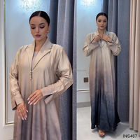 Nouvelle Collection 2026 : Ensemble Abaya Ouverte Dégradée de Dubaï – Vente en Gros, Conception Personnalisée, Manteau Abaya Ouvert avec Robe Intérieure