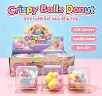 Jouet Squishy Patte de Chat Mignonne en Forme de Donut Croustillant, Jouet Sensoriel Anti-Stress à Rebond Lent pour Enfants