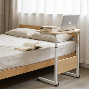 โต๊ะข้างปรับระดับความสูงได้ยอดนิยมสำหรับห้องนั่งเล่น โต๊ะวางแล็ปท็อป MDF โต๊ะวางโน้ตบุ๊กข้างเตียง โต๊ะเขียนหนังสือคอมพิวเตอร์ - Product Image 2