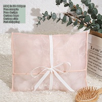 Pochette en organza imprimée avec logo personnalisé, pour cadeaux de mariage, de fête, bijoux, sac de luxe en organza maillé, pochette cadeau anti-poussière