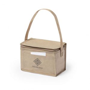 Sac isotherme promotionnel Nature Line en papier laminé résistant, capacité 6 canettes, intérieur fini, poignée en aluminium pour le déjeuner - Product Image 1
