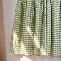 Robe longue décontractée à manches courtes pour femmes, grande taille, à carreaux vert et blanc, idéale pour le quotidien, les trajets, les vacances et les rendez-vous