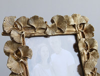 Cadre photo en résine en forme de feuille de Ginkgo doré de style européen, 6 pouces, 7 pouces, 8 pouces, pour la décoration de la maison et du salon
