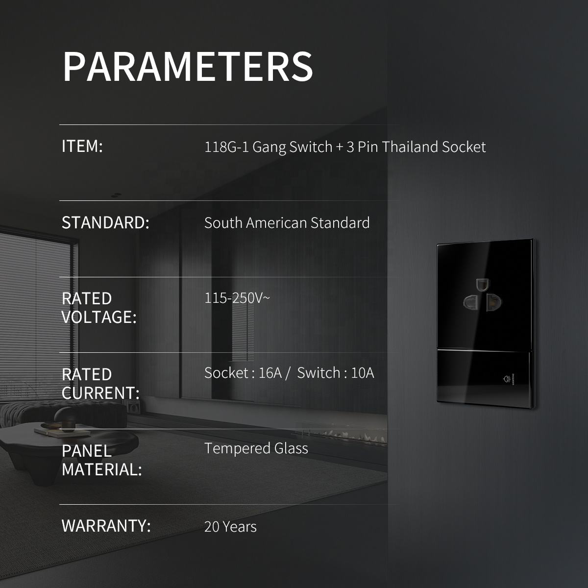 2025 Modern 118 Slim Glass Plate Wall Switch White 1 Gang 1 Way Light Switch Wholesale Electrical Sockets Cheap Bulk Prices