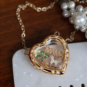 Collier DIY populaire en verre transparent avec ouverture et fermeture, design mignon et personnalisé, simple, décoratif, couleur diamant - Product Image 1