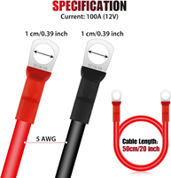Câble de batterie basse tension 600V sur mesure 6 AWG 16mm² avec bornes annulaires SC16-10 en cuivre étamé flexible pour onduleur solaire, VR, marine et bateau
