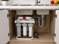 Système de filtration d'eau sous évier électrique 100G, système d'osmose inverse à 5 étapes avec base, robinet et réservoir