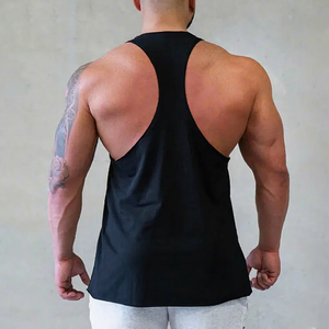 Logo personnalisé été coton entraînement Gym chemise sans manches course maillots Fitness gilet maillot de corps Muscle Stringer hommes débardeurs - Product Image 1