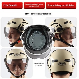 Helm Pengaman Helm Setengah Kepala Helm Sepeda Motor untuk Pria Wanita Helm Skuter Universal Helm Sepeda Listrik Bahan PP Logo Custom - Product Image 3