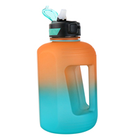 Bouteille à large ouverture 2200 ml pour l'eau, Bouteilles d'eau en gros, Bouteille d'eau de sport verte 2000 ml (demi-gallon) 2L, Gourde de motivation
