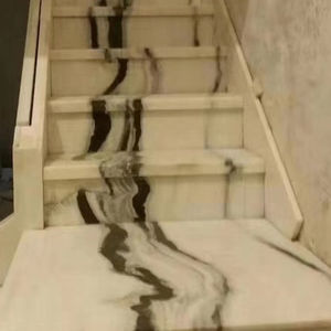 천연 팬더 화이트 대리석 돌 계단 중국어 흑백 대리석 팬더 화이트 대리석 주방 상단 및 바닥 타일 - Product Image 3