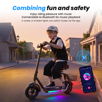 Trottinette électrique pour enfants IScooter IK7 avec siège rembourré, panier de rangement en métal, éclairage LED, pliable, trottinette électrique pour enfants pour l'extérieur