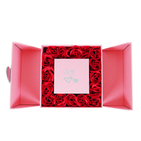 Boîtes à bijoux rigides de luxe rose charmant avec revêtement UV, gaufrage à chaud doré, en papier couché recyclable pour rangement et présentation de montres et bijoux