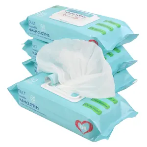 Adult Large 50 Counts Moist Toilet Biodegradable Thick Extra Large Nonwoven Spunlace Adult Wash Wipes