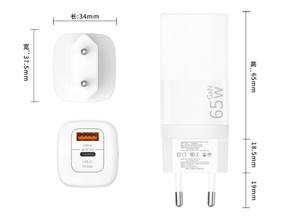 DENIXI 65W PD QC3.0 USB-C急速充電器、デスクトップ用3in1充電器、iPad、ノートパソコン、イヤホン対応、環境に優しい - Product Image 4