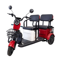 Scooter électrique à trois roues avec phares lumineux pour personnes âgées et seniors, couleur rouge, vente en gros transfrontalière