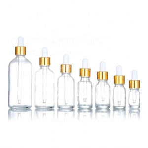 Transparent Glass Dropper <b>Bottle</b> with Gold Pipette 5ml 10ml 15ml 20ml 30ml <b>50ml</b> 100ml Essential Oil <b>Bottle</b> - Product Image 1