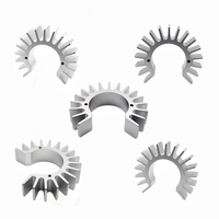 Composants de radiateur de refroidissement de précision en aluminium extrudé anodisé, usinés sur mesure par CNC, en forme de tournesol, pour machines de précision