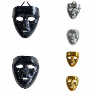 Nouveauté Lunettes de fête disco Halloween réfléchissantes en verre miroir or, argent, noir, masques de costume de mascarade réutilisables
