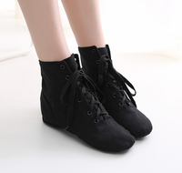 Chaussures de danse jazz en toile à semelle souple, à lacets, montantes, pour enfants et femmes, baskets d'entraînement modernes pour jazz et ballet