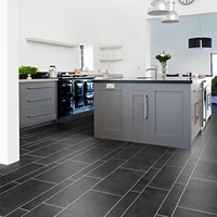 Tuile en ardoise naturelle noire de taille personnalisée pour la décoration de jardin, sol