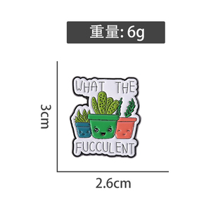 Sming Pins WHAT the Cactus Esmalte Pins Custom Desert Cactus FUCCULENT Broches Insignias <span class=keywords><strong>de</strong></span> solapa Ropa Planta Joyería Regalo - Product Image 6