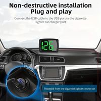 Head-Up Display GPS Mobil Baru dengan Alarm Kecepatan Berlebih GPS Terintegrasi, Plug & Play, Layar Lebar OLED, Unit Kecepatan Digital KMH/MPH