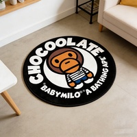 Tapis Bape en gros, tapis d'ours pour chambres, tapis ronds en velours doux style anime Bape Kaws, tapis circulaire imprimé personnalisé