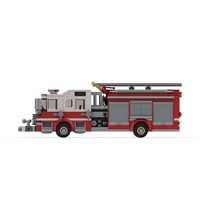 Camión de Bomberos de Bloques de Construcción, Modelo de Plástico ABS, Escala 1:12, Educativo, Disponible, Juguete de Construcción DIY, Set de Una Sola Pieza