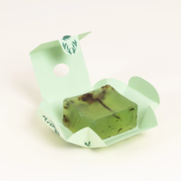 Petit emballage en verre de boîte à savon artisanale avec fenêtre transparente en matériaux recyclés