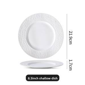 Plato de cerámica plano de gama alta para comida <span class=keywords><strong>occidental</strong></span> de diseño moderno Simple plato de repollo negro desechable para hoteles domésticos - Product Image 6
