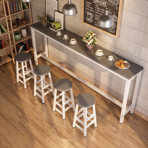 <b>Bar</b> Counter <b>Table</b> Long Wall-mounted Home <b>bar</b> Stool Set and Chair Narrow Coffee - Product Image 1