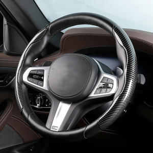 Funda para Volante con Patrón de Fibra de Carbono con Impresión por Transferencia de Agua, Antideslizante, Accesorios Automotrices - Product Image 2