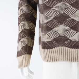 Oem Unique Wave Pattern Round Neck Pull tricoté pour hommes 100% Pull en <span class=keywords><strong>laine</strong></span> - Product Image 3