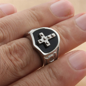 yunnique Men's <b>Silver</b> <b>Cross</b> <b>Ring</b> Stainless Steel Geometric Design Gift Jewelry - Product Image 3