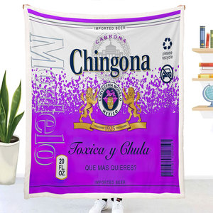 Nueva Manta de Viaje de Forro Polar Sublimado con Logotipo Personalizado, Diseño Mexicano Popular de Borracho Chingona - Product Image 6